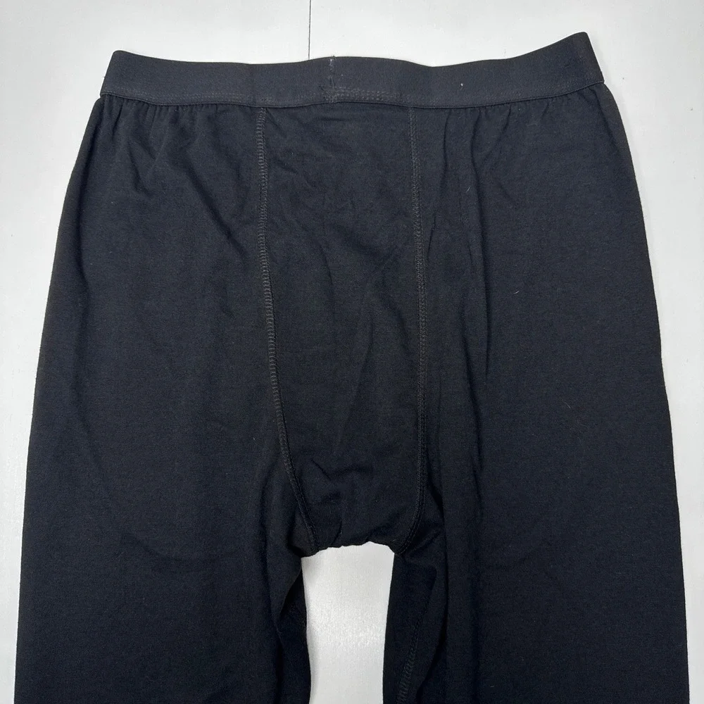 Omni-Wool Mens Black Thermal Base Layer Pants Wool Blend Leggings Size XL